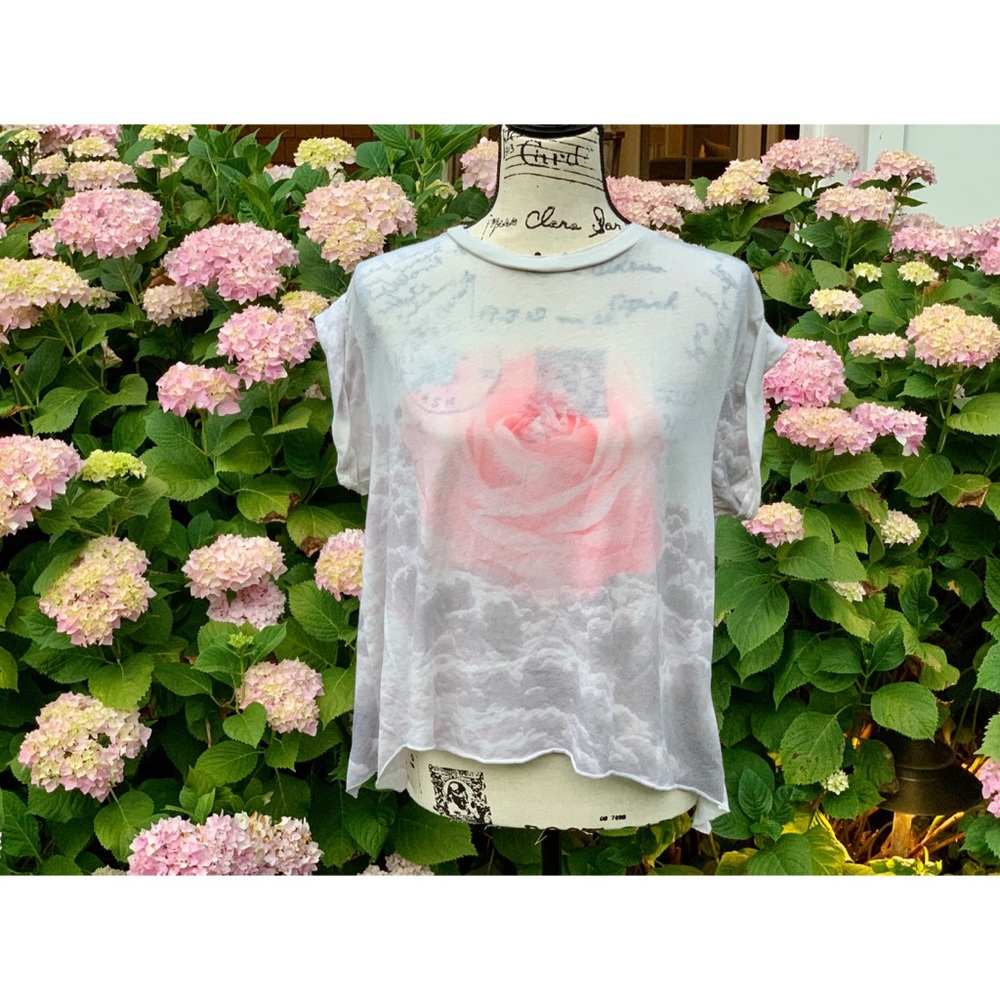 WILDFOX💋|| Cloudy Pink Rose Crewneck Tee